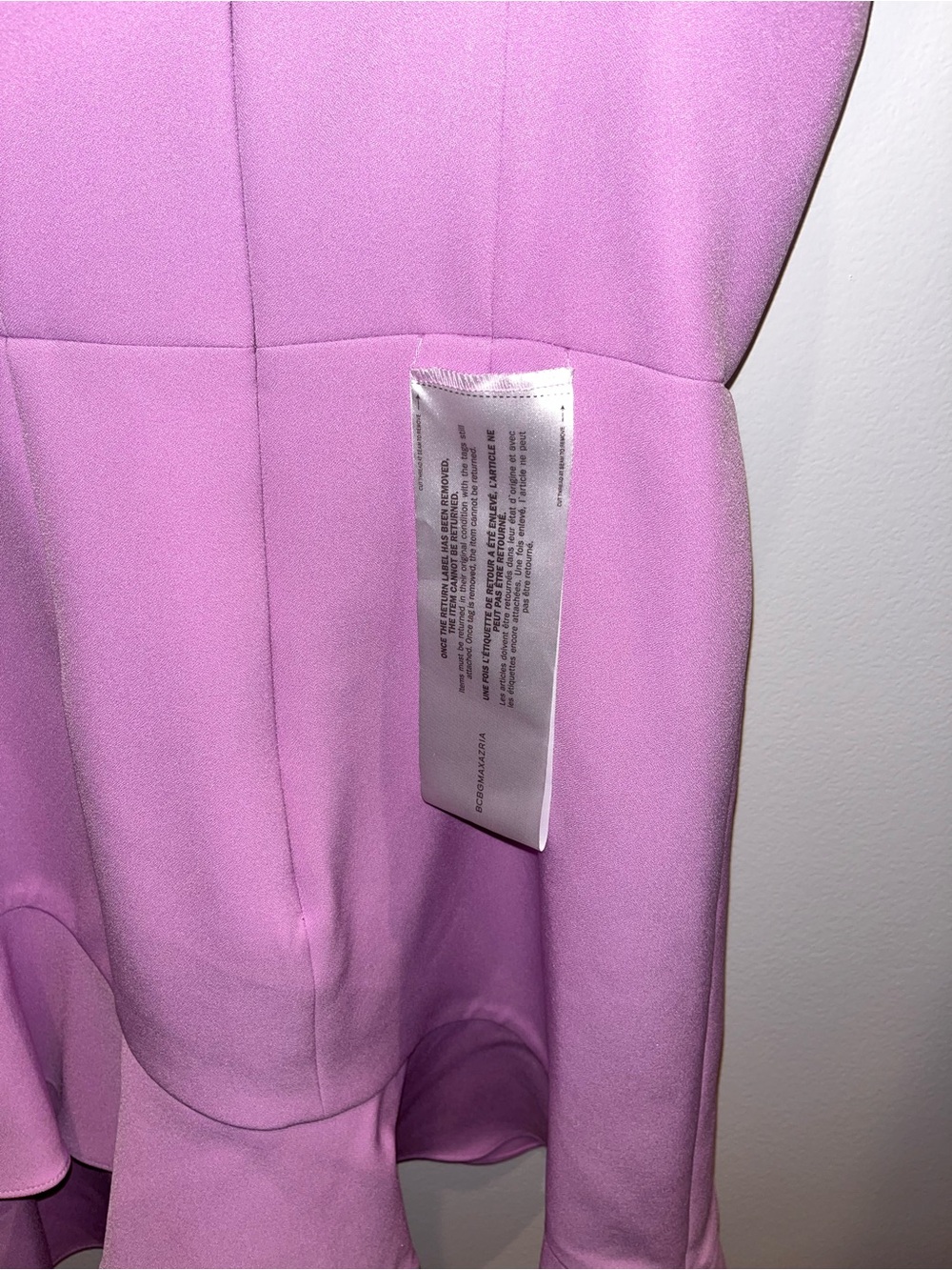 BCBGMaxAzria Lilac Ruffle Strap Mini Dress - Picture 12 of 13